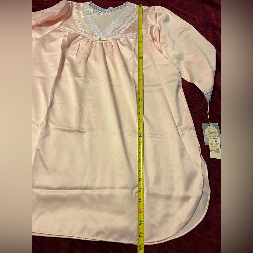 NWT Vtg 1970s Christian Dior Soft Pink Satin Look Lingerie Lace Details - Picture 12 of 13